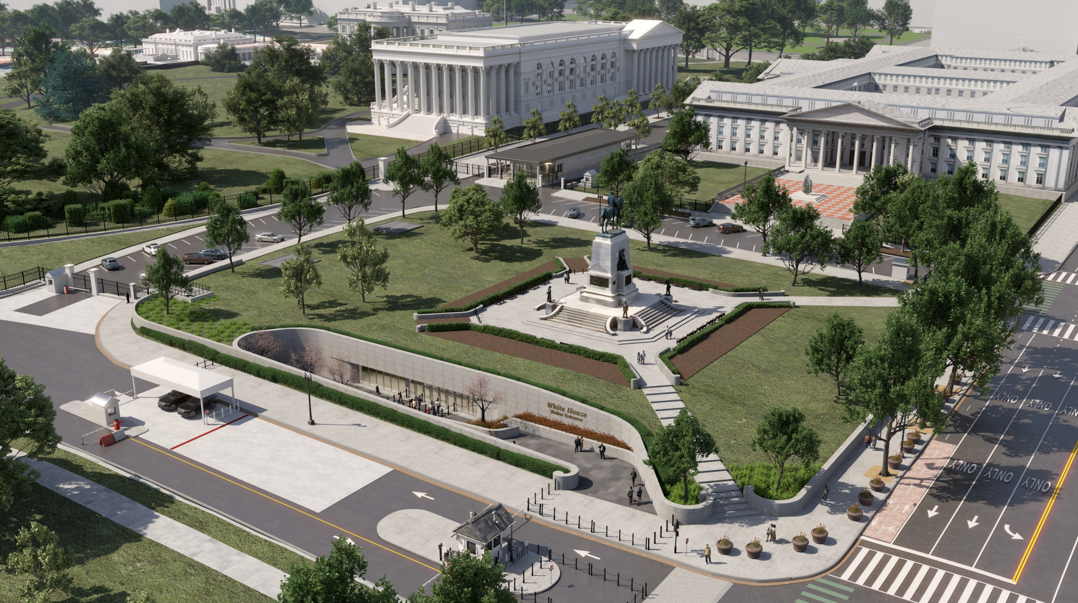 <i>NCPC via CNN Newsource</i><br/>Concept photo shows what entrance to proposed underground White House visitor's center would look like.