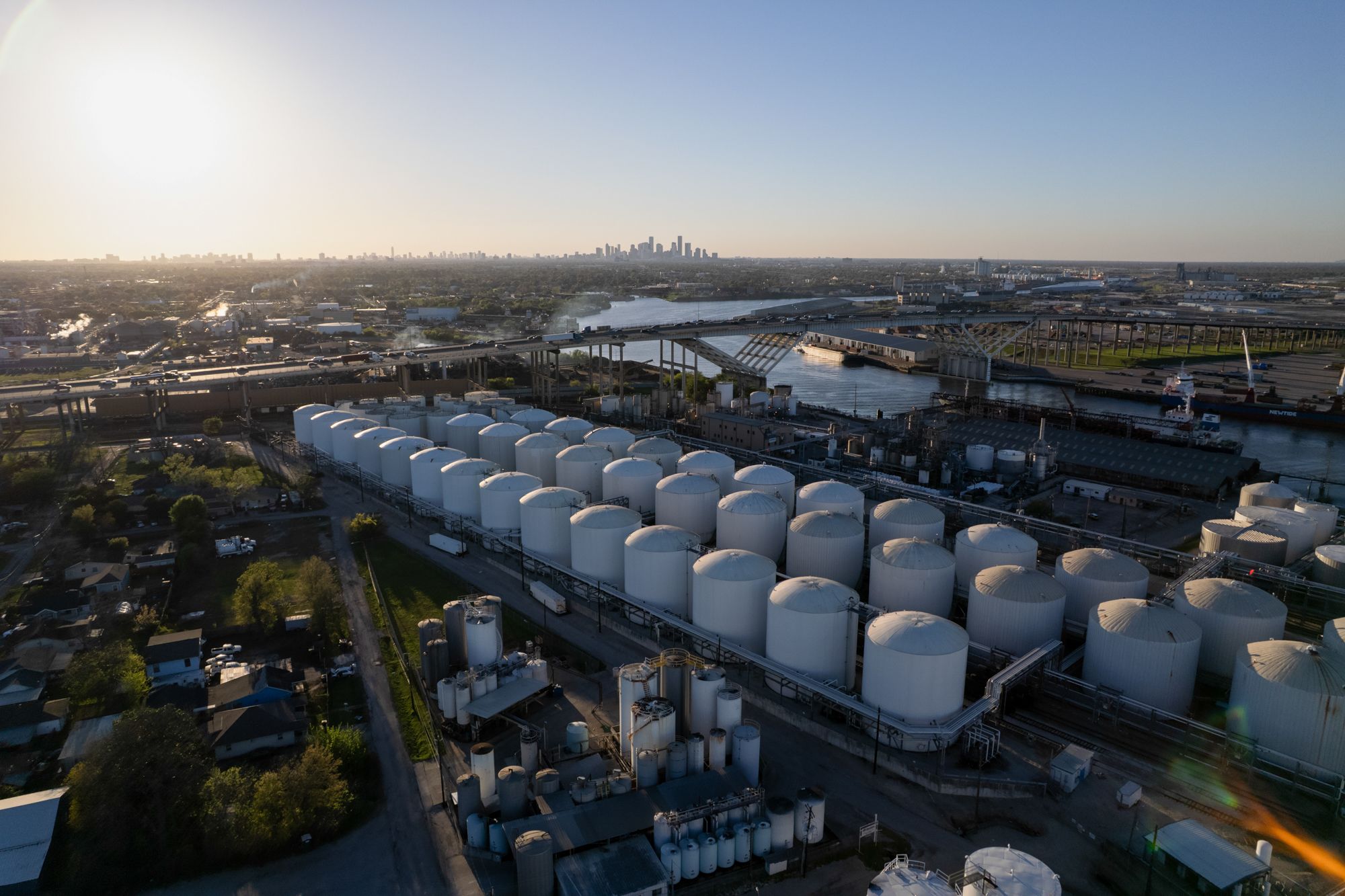 <i>Mark Felix/Bloomberg/Getty Images via CNN Newsource</i><br/>Storage tanks at the Valero Houston Refinery in Houston on March 13
