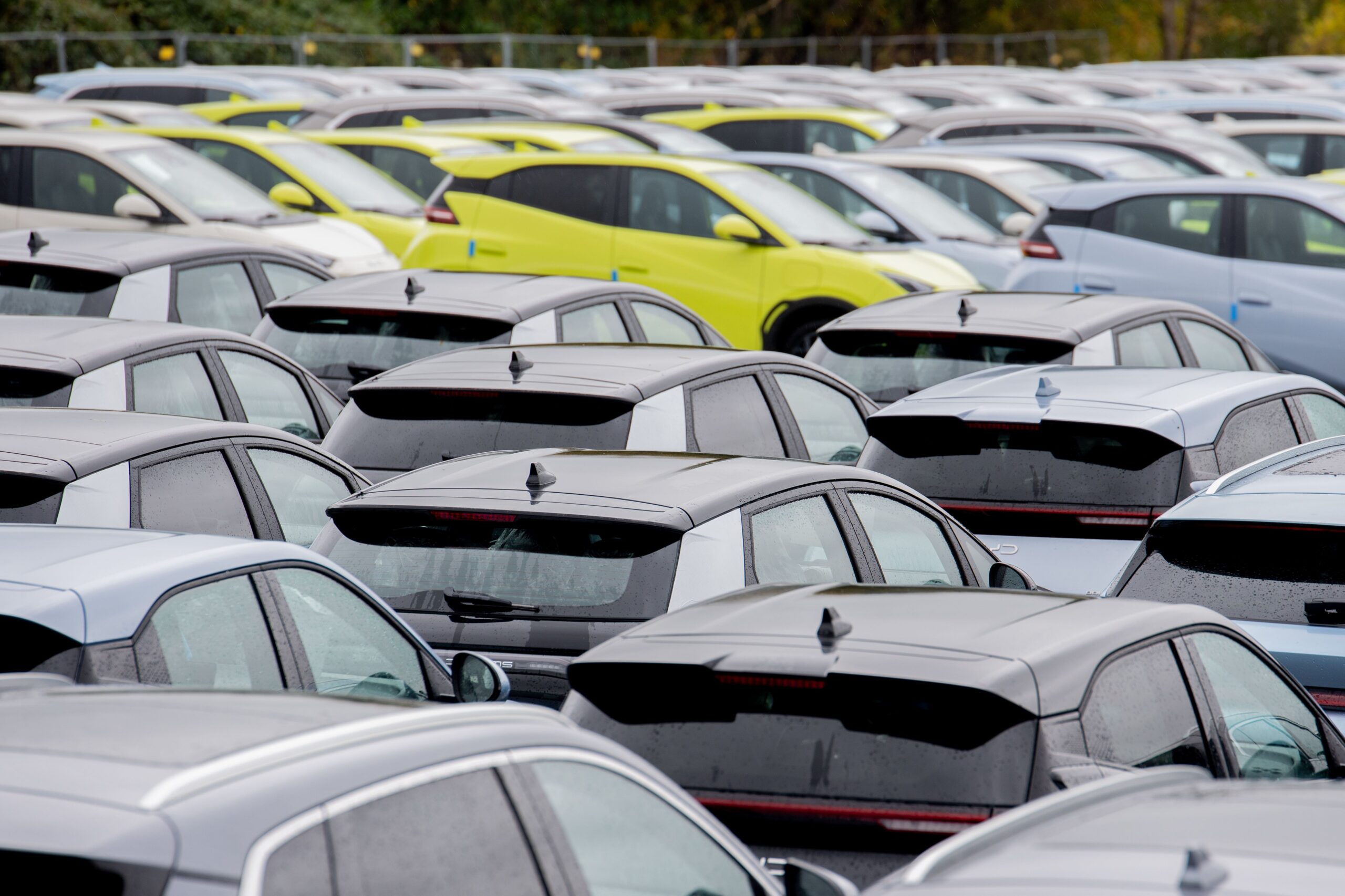 <i>Wang Chun/VCG/Getty Images via CNN Newsource</i><br/>Domestic vehicles waiting to be loaded onto a ro-ro ship for export at Lianyungang Port