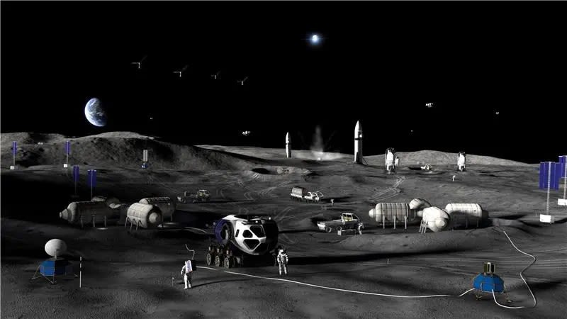 <i>NASA via CNN Newsource</i><br/>An artist’s concept of Phase 3 of NASA’s moon base.