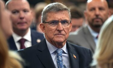 Former US National Security Advisor Michael Flynn at the Justice Department in March 2025.