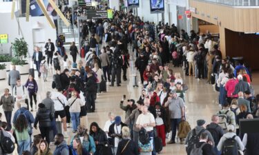 Security lines wind through LaGuardia Airport on Wednesday. The airport is one of many that have been crippled by TSA worker shortages.