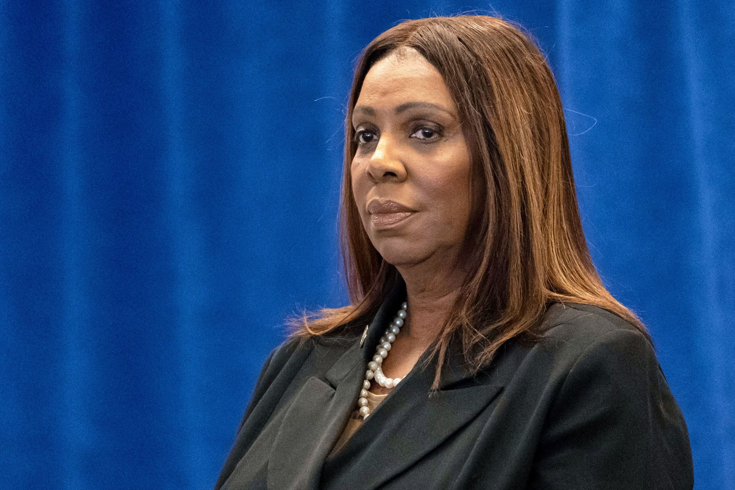 <i>Yuki Iwamura/AP/File via CNN Newsource</i><br/>New York Attorney General Letitia James attends a news conference on December 15 in New York.