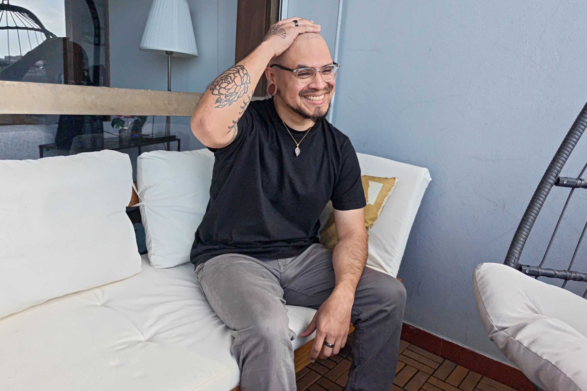 <i>Michele Abercrombie/CNN via CNN Newsource</i><br/>Alejandro Morales Gonzalez at his home in Porto