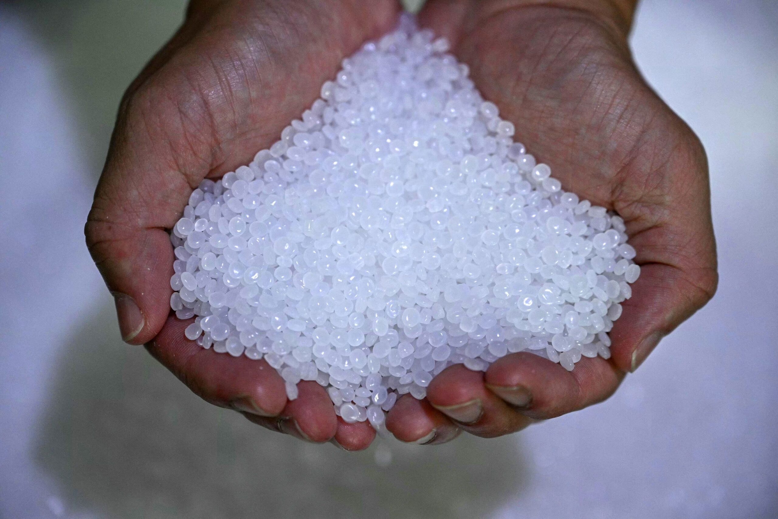<i>Mohd Rasfan/AFP/Getty Images via CNN Newsource</i><br/>Low-density polyethylene resin pellets at a factory in Klang