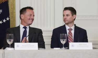 Workers remove a setup from an earlier event outside the Kennedy Center on February 2