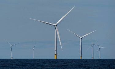 Wind turbine components sit at New London State Pier