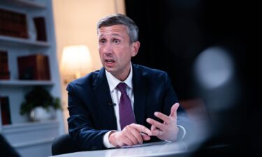 Democratic National Committee chair Ken Martin speaks during an interview with The Associated Press at DNC headquarters on January 12