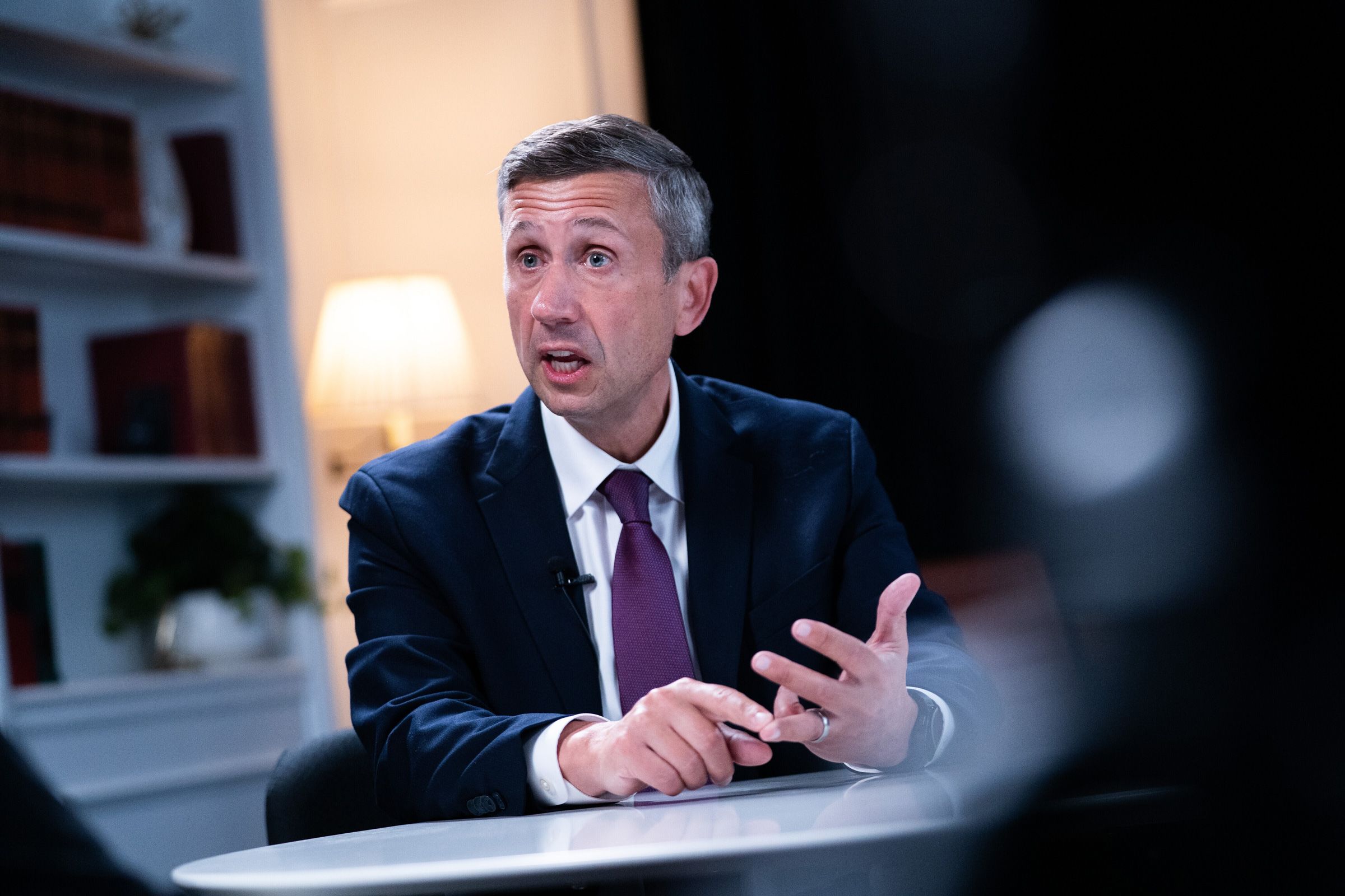 <i>Allison Robbert/AP via CNN Newsource</i><br/>Democratic National Committee chair Ken Martin speaks during an interview with The Associated Press at DNC headquarters on January 12