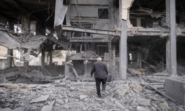 A missile launched by Iran in retaliation for U.S. and Israeli attacks is seen in the skies over Daraa in southern Syria