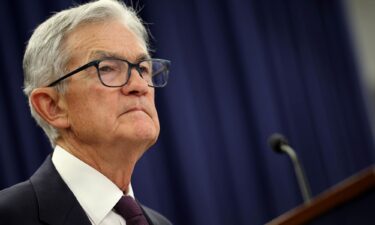 Federal Reserve Chair Jerome Powell at a press conference following a Federal Open Market Committee meeting in Washington