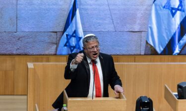 Israel's far-right National Security Minister Itamar Ben-Gvir speaks as Israel's parliament passes a law on Monday that expands the death penalty for Palestinians convicted of terrorism and nationalistic murders.