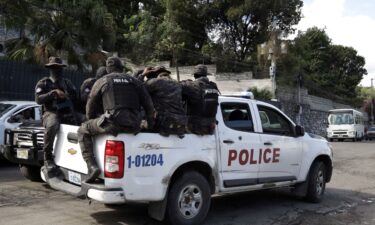 Haitian security forces patrol in Port-au-Prince