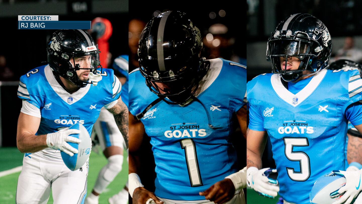 #2 DB/QB Angelo Trujillo, #1 WR Boo Smith and #5 WR Ryan Martinez. 