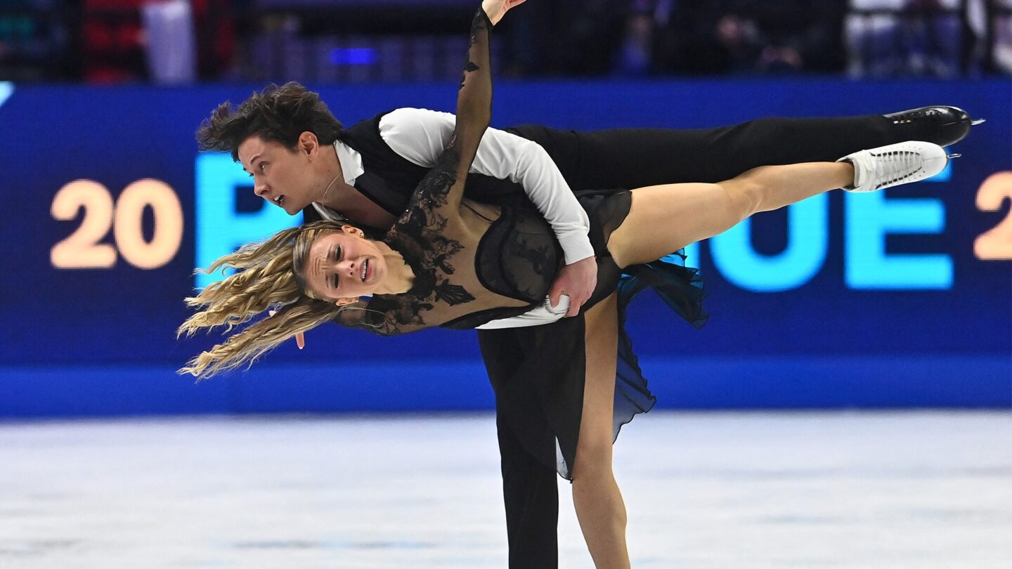<i>NBC Olympics</i><br/>Emilea Zingas and Vadym Kolesnik compete in the free dance at the 2026 World Figure Skating Championships.