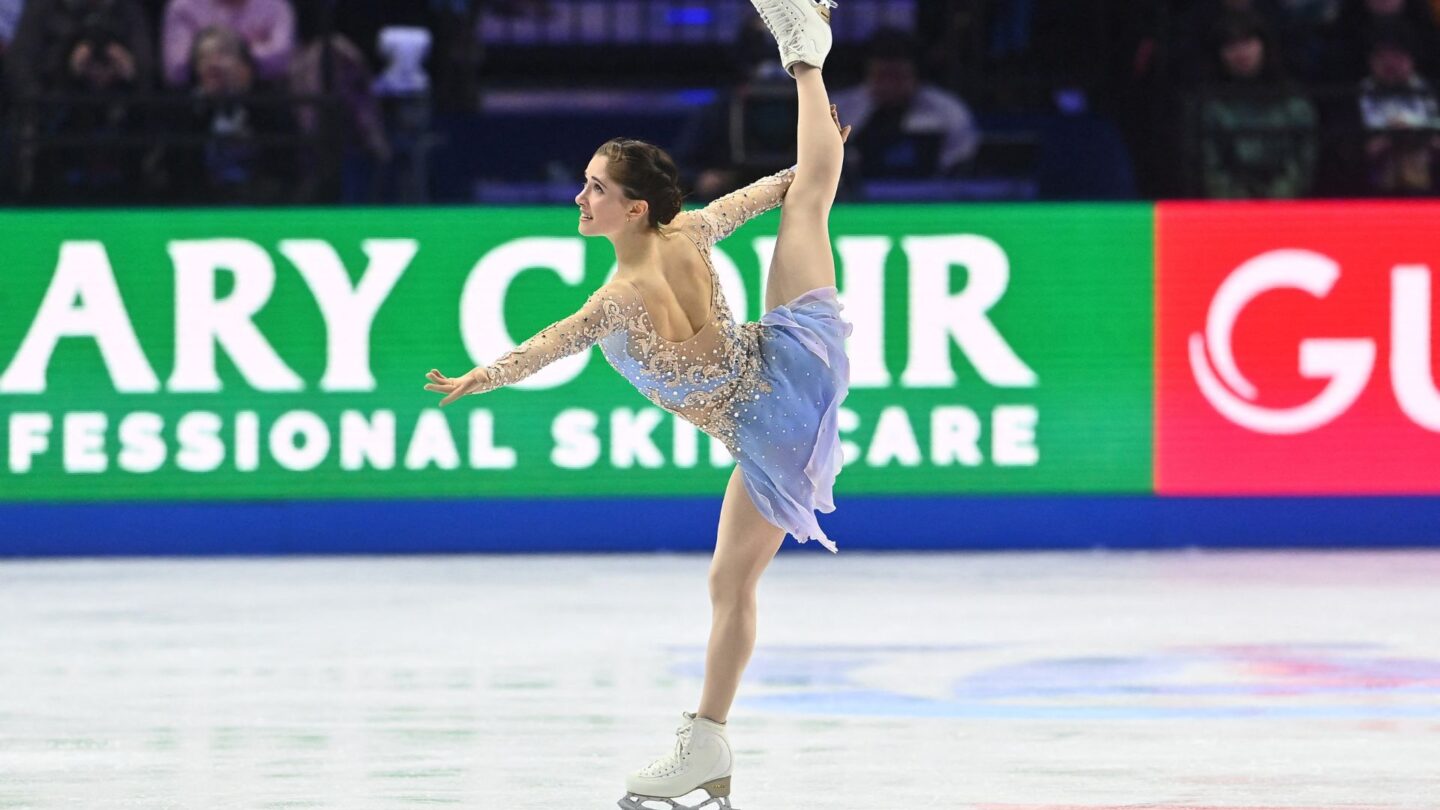 <i>NBC Olympics</i><br/>Isabeau Levito competes during the women's free skate at the 2026 World Figure Skating Championships.