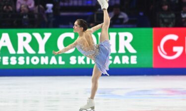 Isabeau Levito competes during the women's free skate at the 2026 World Figure Skating Championships.