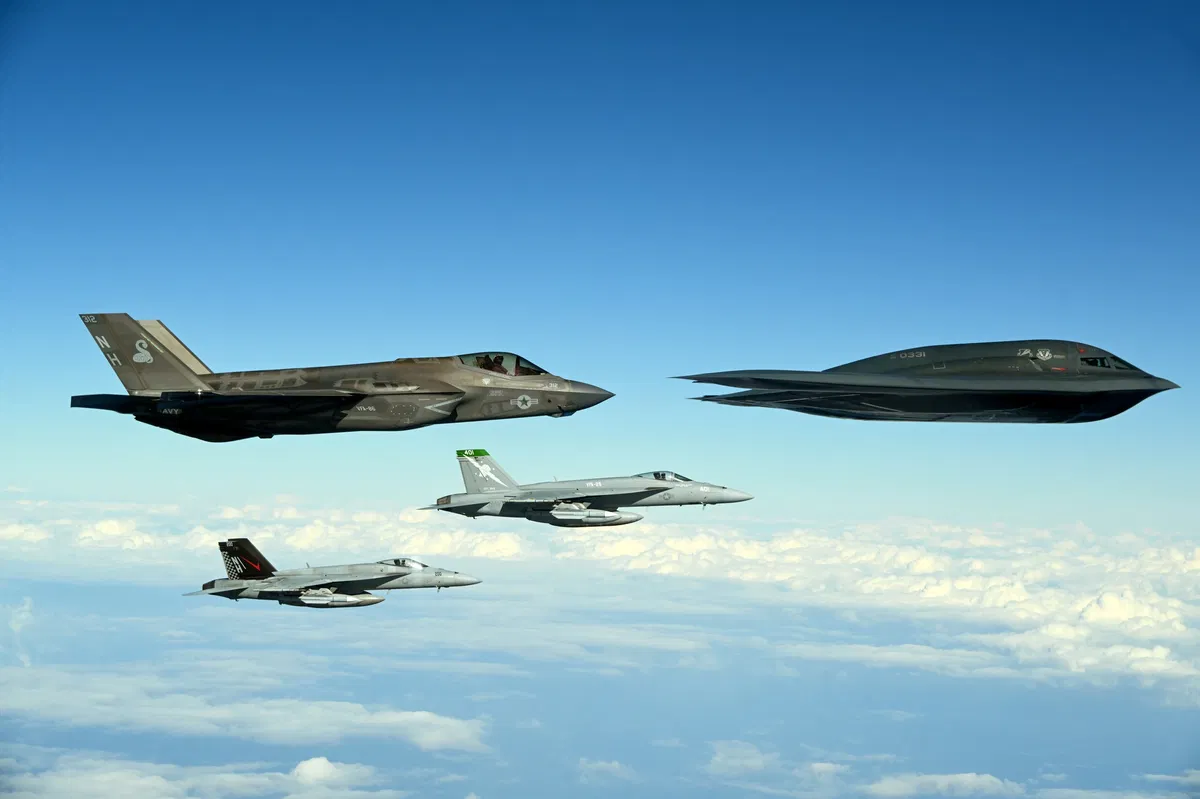 This Feb. 24 photo shared by Whiteman Air Force Base shows a variety of military planes, including the B-2 bomber.