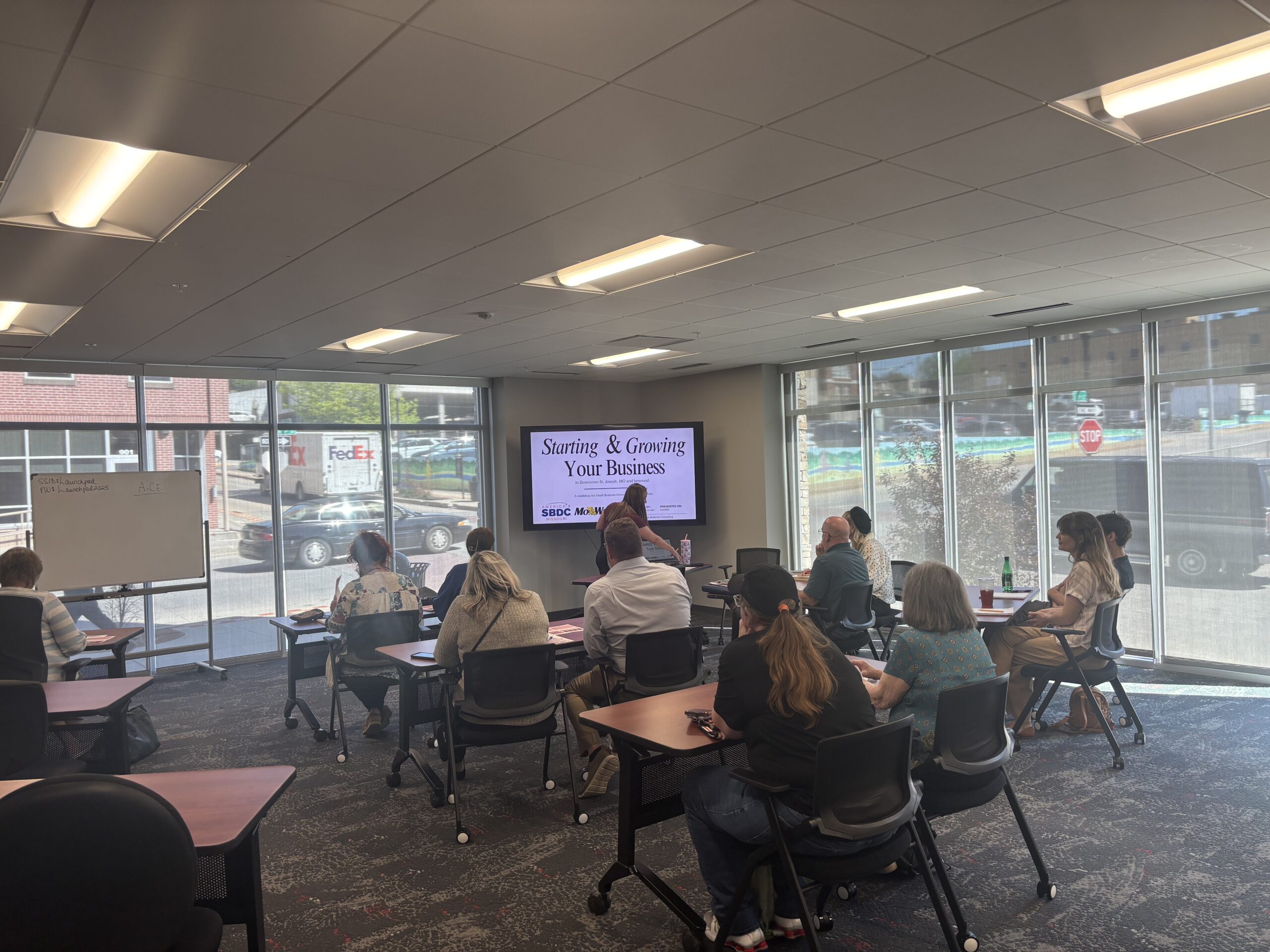 Workshop at launch pad for first-time entrepreneurs.