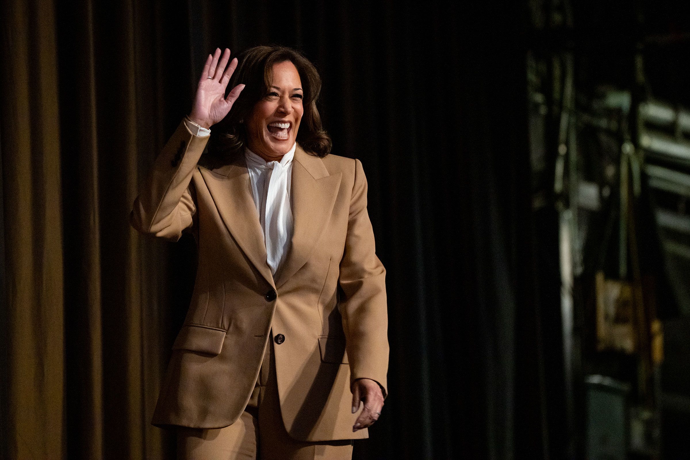 <i>Angelina Katsanis/AP via CNN Newsource</i><br/>Former Vice President Kamala Harris arrives during the National Action Network Convention in New York