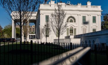An exterior view of the White House is seen here on April 9.