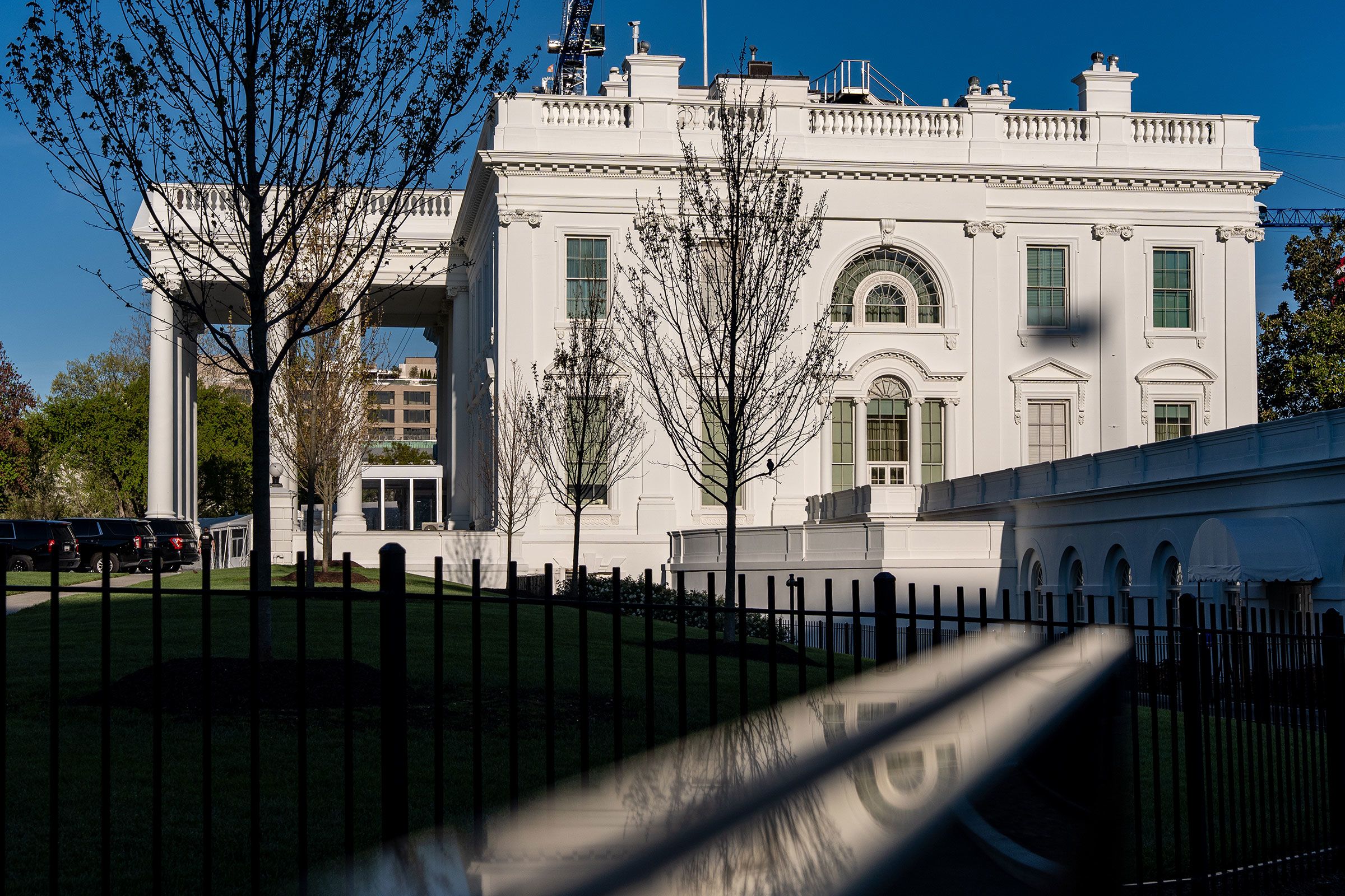 <i>Alex Brandon/AP via CNN Newsource</i><br/>An exterior view of the White House is seen here on April 9.