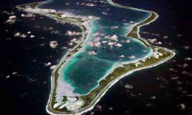 Chagos islands pictured from above. Diego Garcia