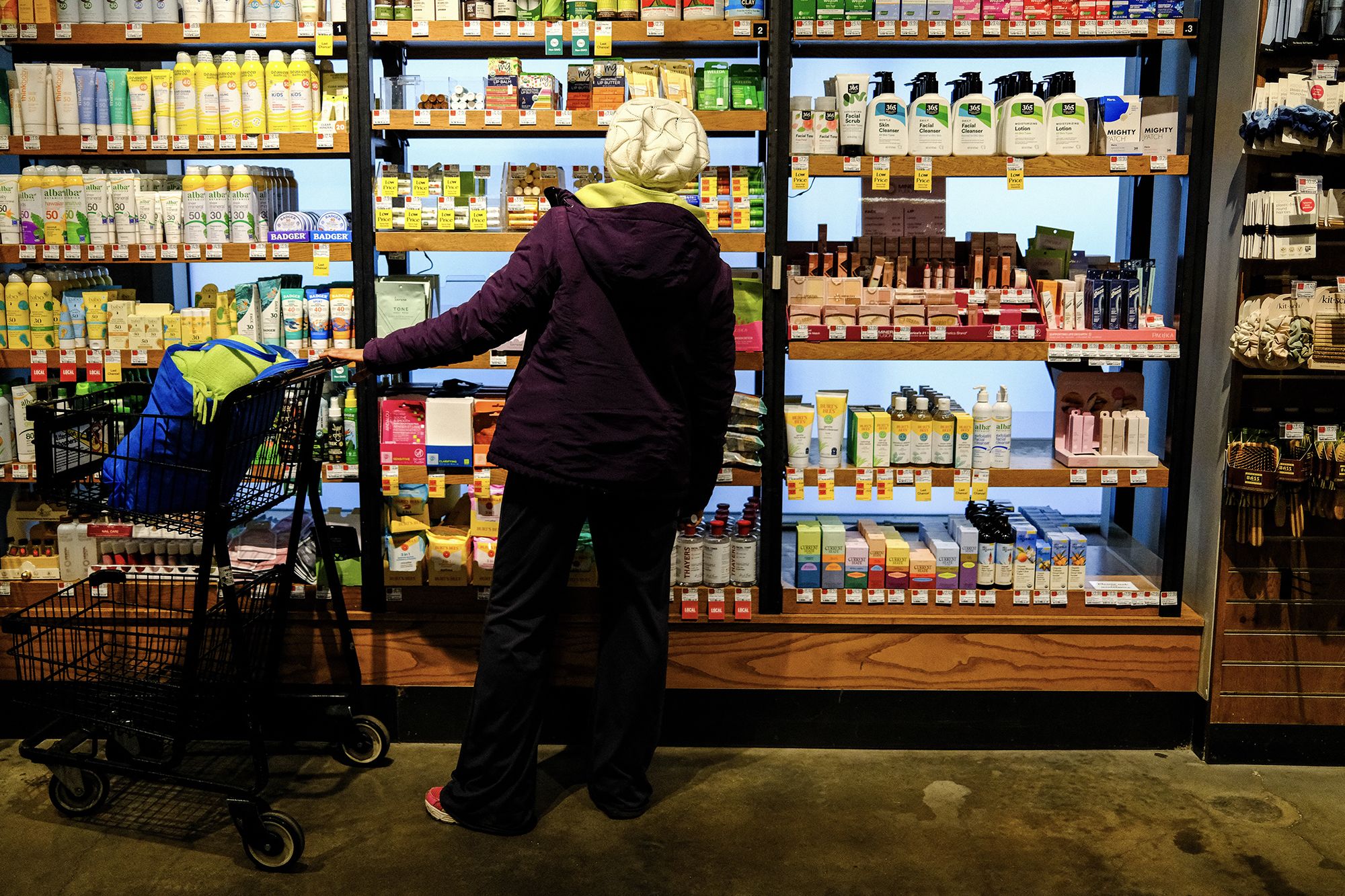 <i>Charly Triballeau/AFP/Getty Images via CNN Newsource</i><br/>A customer shops for toiletries in a supermarket in New York on January 22.