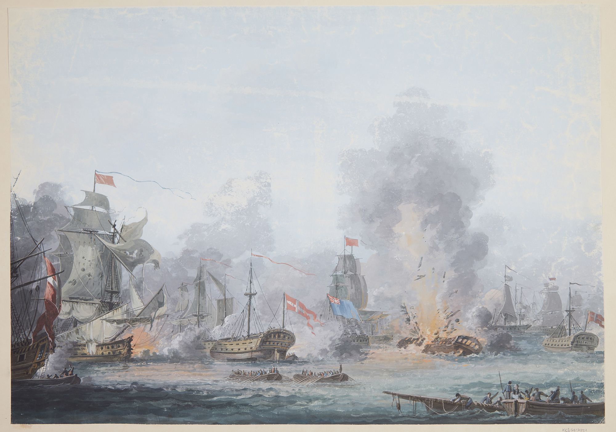 <i>Heritage Images/Hulton Archive/Getty Images via CNN Newsource</i><br/>A painting of the Battle of Copenhagen on 2 April 1801 from the Collection of Statens Museum for Kunst