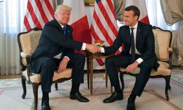 US President Donald Trump and French President Emmanuel Macron meet on the sidelines of the NATO summit in Brussels in 2017.