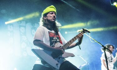 Brady Ebert of Turnstile performs at the Coachella Music & Arts Festival at the Empire Polo Club in Indio