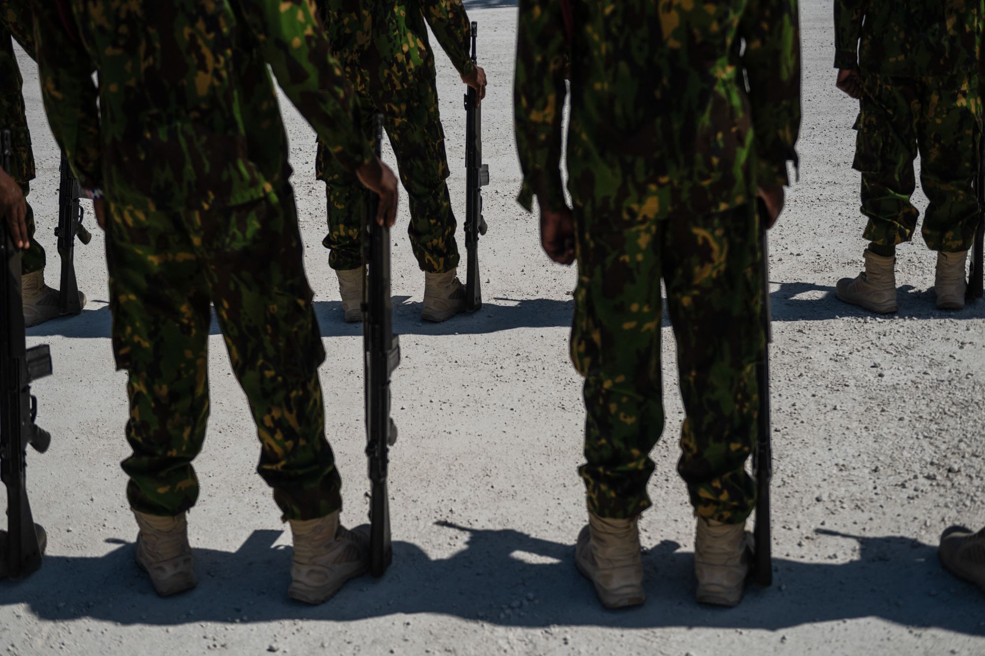 <i>Roberto Schmidt/AFP/Getty Images/File via CNN Newsource</i><br/>Kenyan members of the Multinational Security Support (MSS) mission in Haiti stand in formation in Port-au-Prince in 2024.