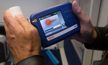 An electronic drug test uses a laser to scan for narcotics