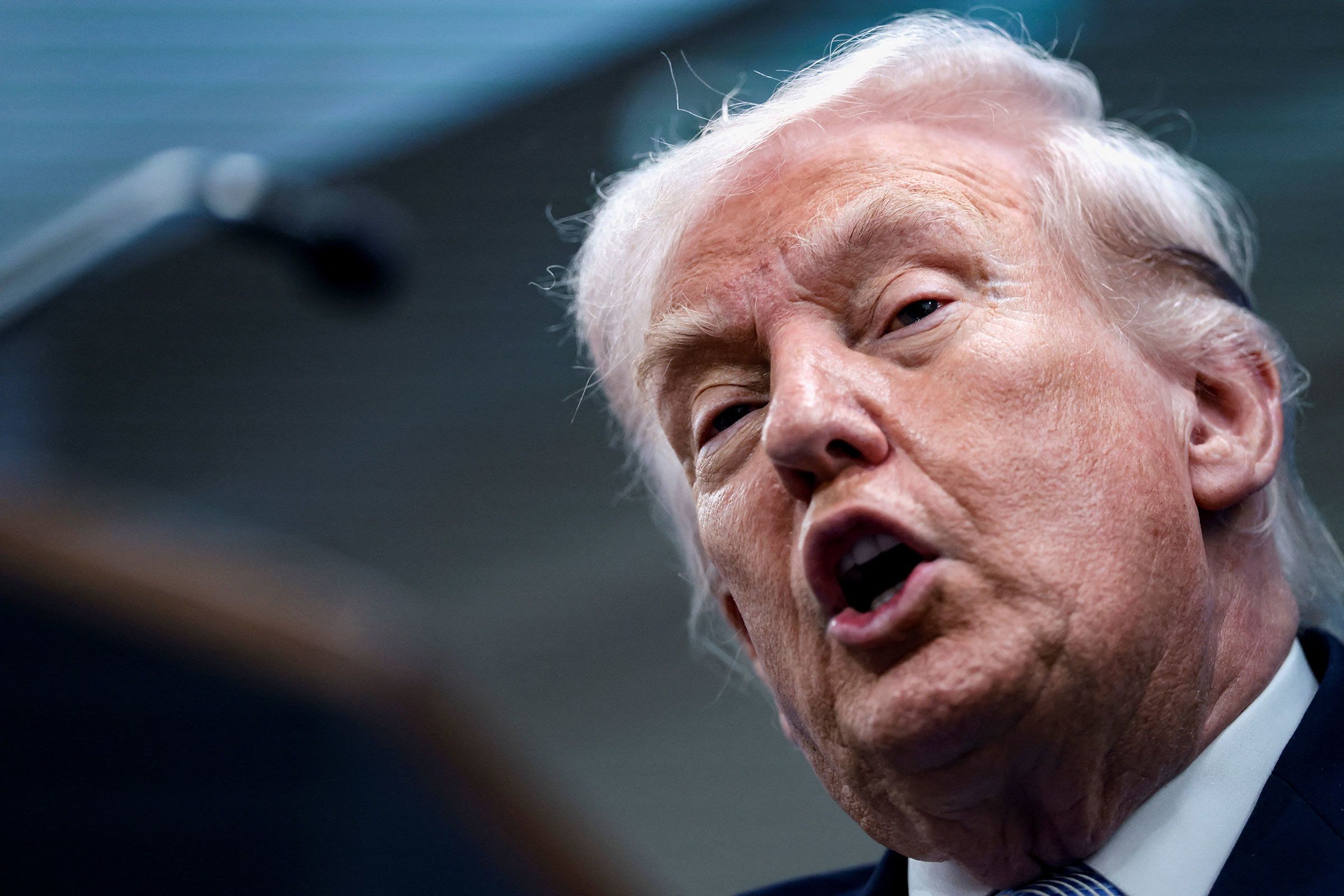 <i>Evelyn Hockstein/Reuters via CNN Newsource</i><br/>President Donald Trump speaks during a press conference in the James S. Brady Press Briefing Room at the White House on Monday.