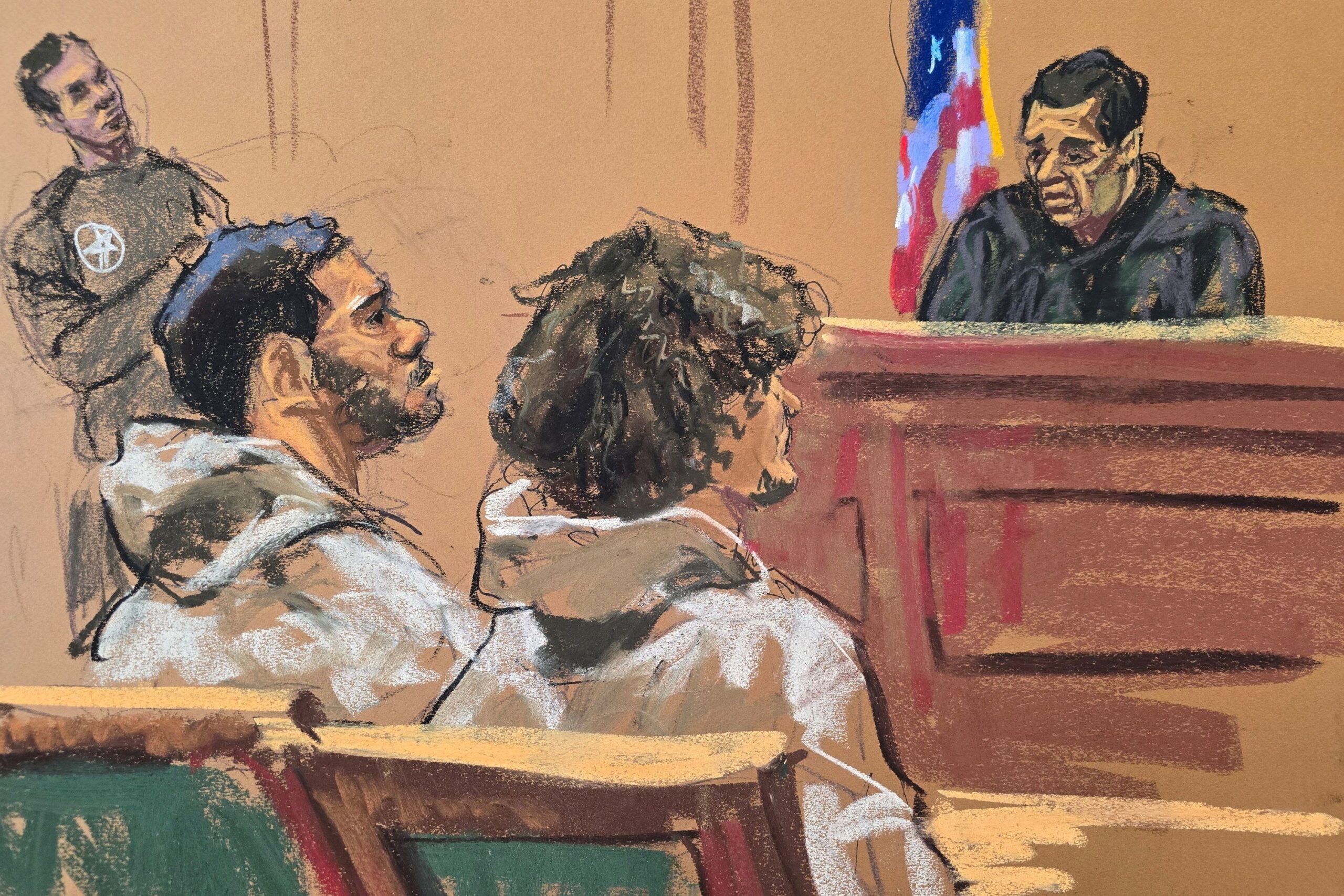 <i>Madison Swart/Reuters via CNN Newsource</i><br/>Emir Balat detained by New York Police Department officers in New York City on March 7.