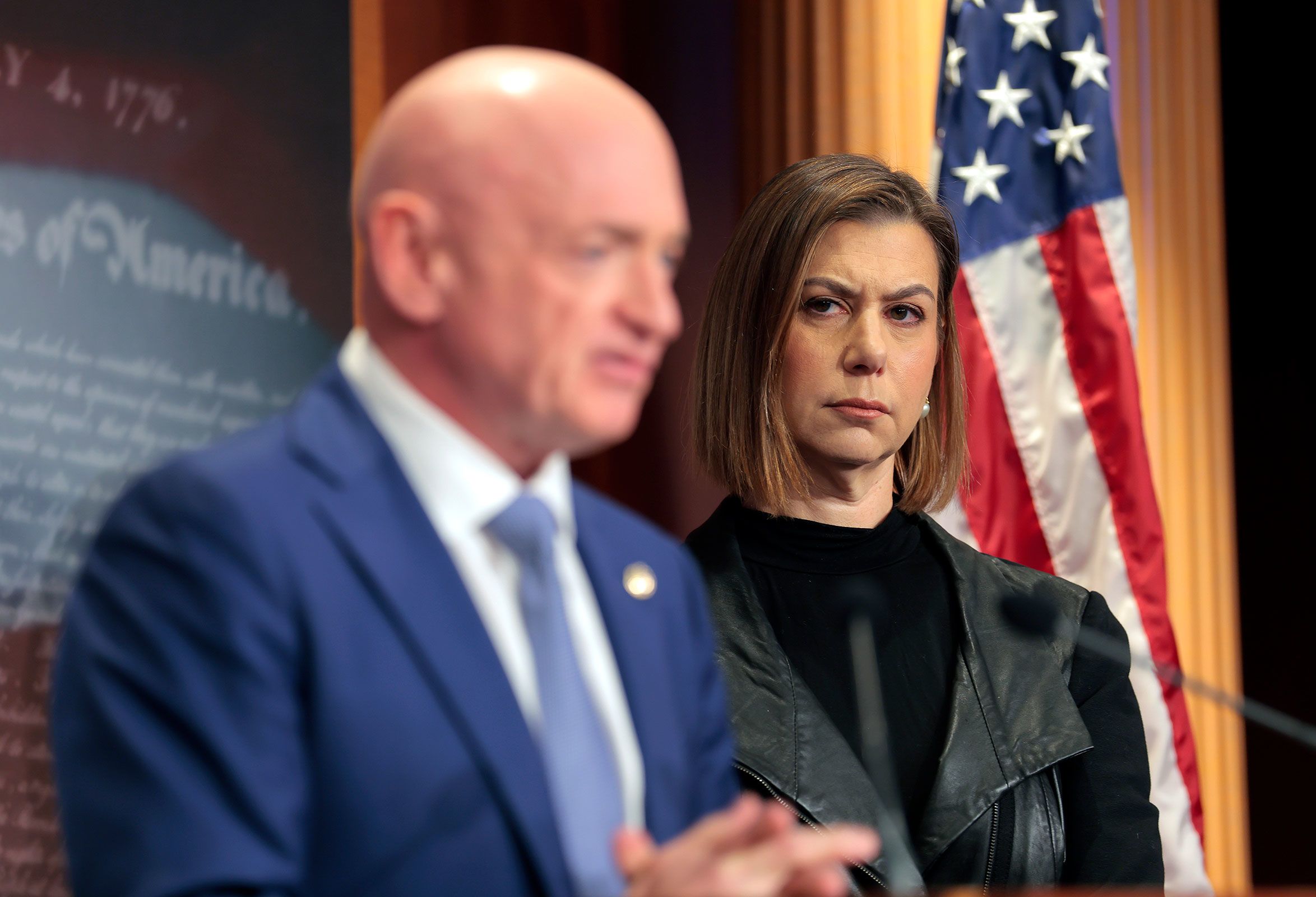 <i>Hannah Fingerhut/AP via CNN Newsource</i><br/>Sen. Elissa Slotkin speaks to voters in Indianola