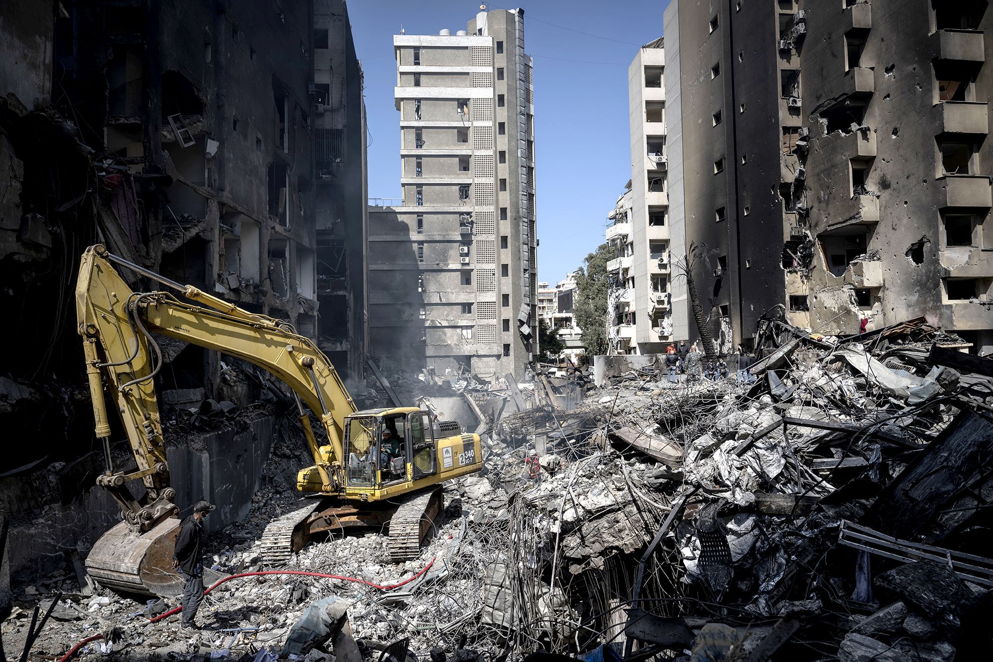 <i>Murat Sengul/Anadolu/Getty Images via CNN Newsource</i><br/>A residential building in Beirut lies in ruins after the Israeli army carried out 100 simultaneous attacks across Lebanon.