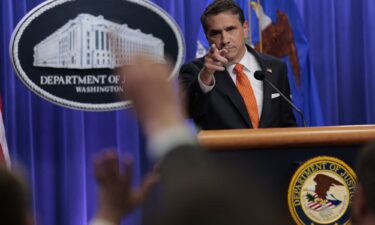 US Acting Attorney General Todd Blanche during a news conference about the Trump administration's anti-fraud efforts at the Department of Justice headquarters in Washington