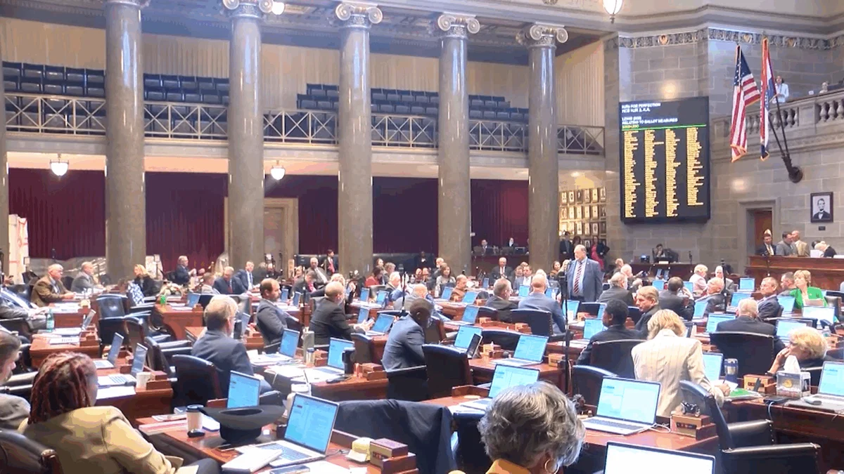 Missouri House members listen to debate during a special session at the Missouri Capitol on Monday, Sept. 8, 2025.
