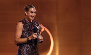 Aryna Sabalenka receives the Laureus World Sportswoman of the Year Award.