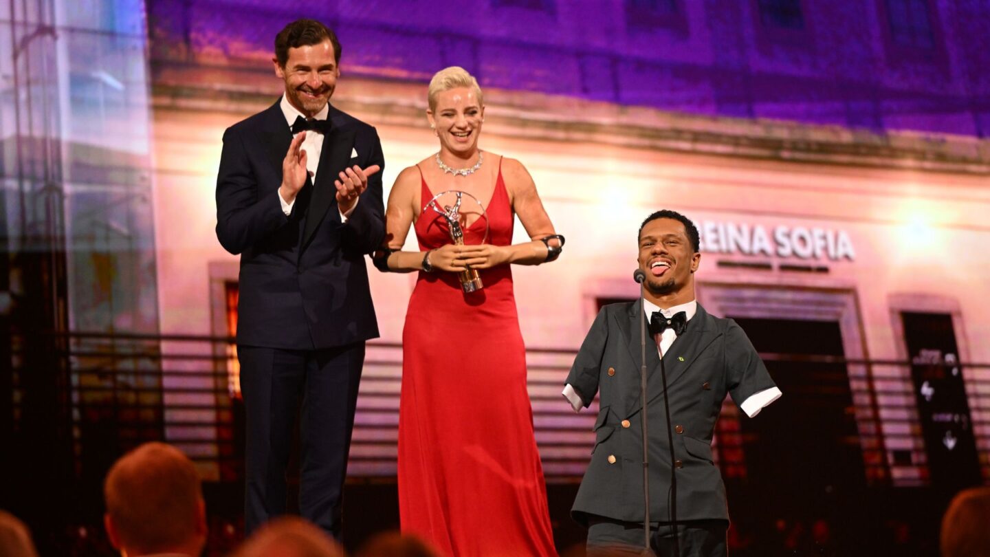 <i>NBC Olympics</i><br/>Gabriel Araujo is presented with the Laureus World Sportsperson of the Year with a Disability Award.