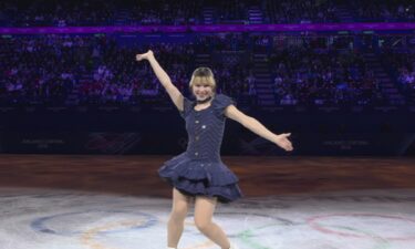 Alysa Liu poses during one of her gala routines.