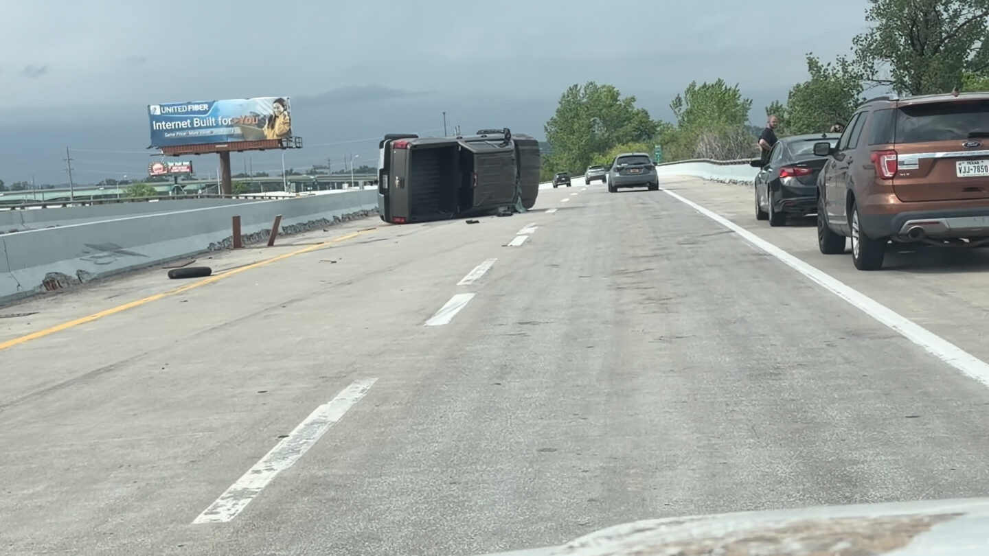 Truck flipped over I-229 Monday afternoon
