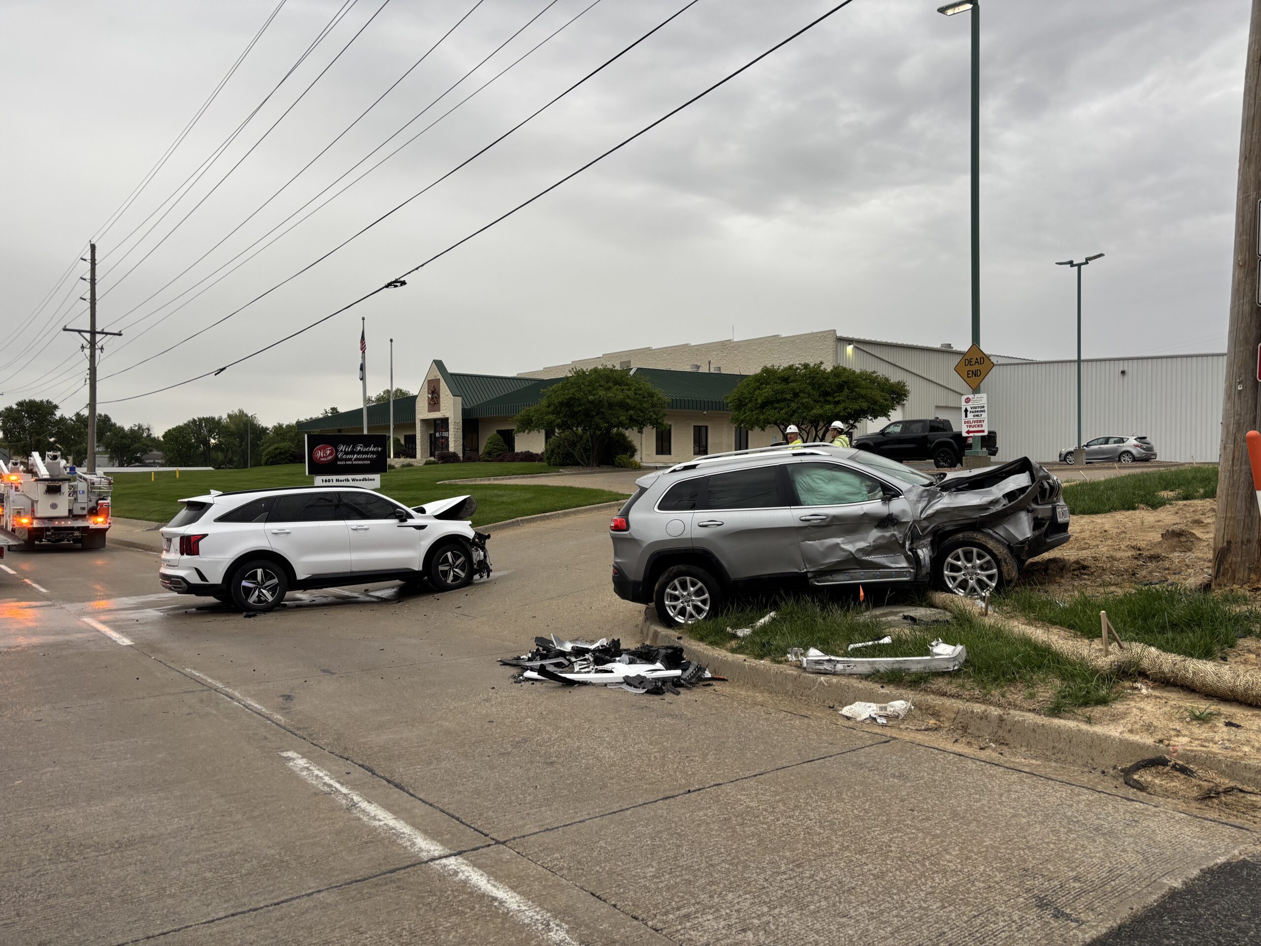 Motor vehicle accident on North Woodbine Road and Sherman Avenue.