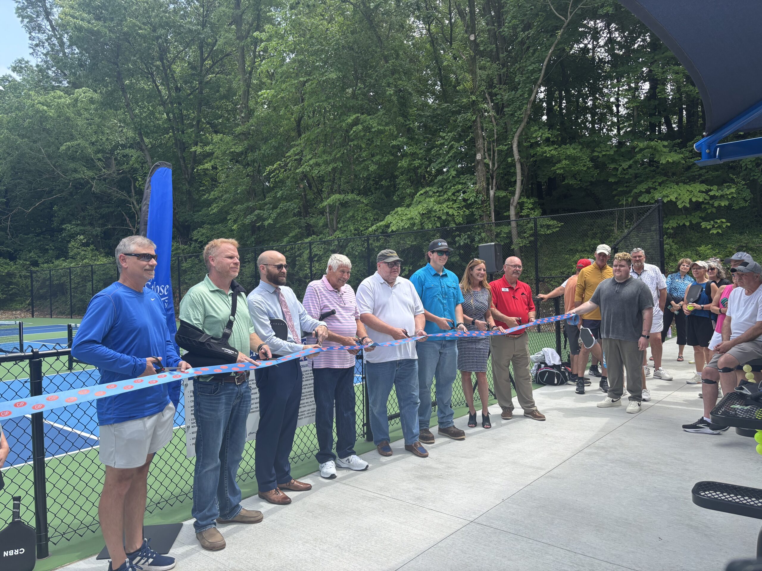 The pickleball ribbon cutting.