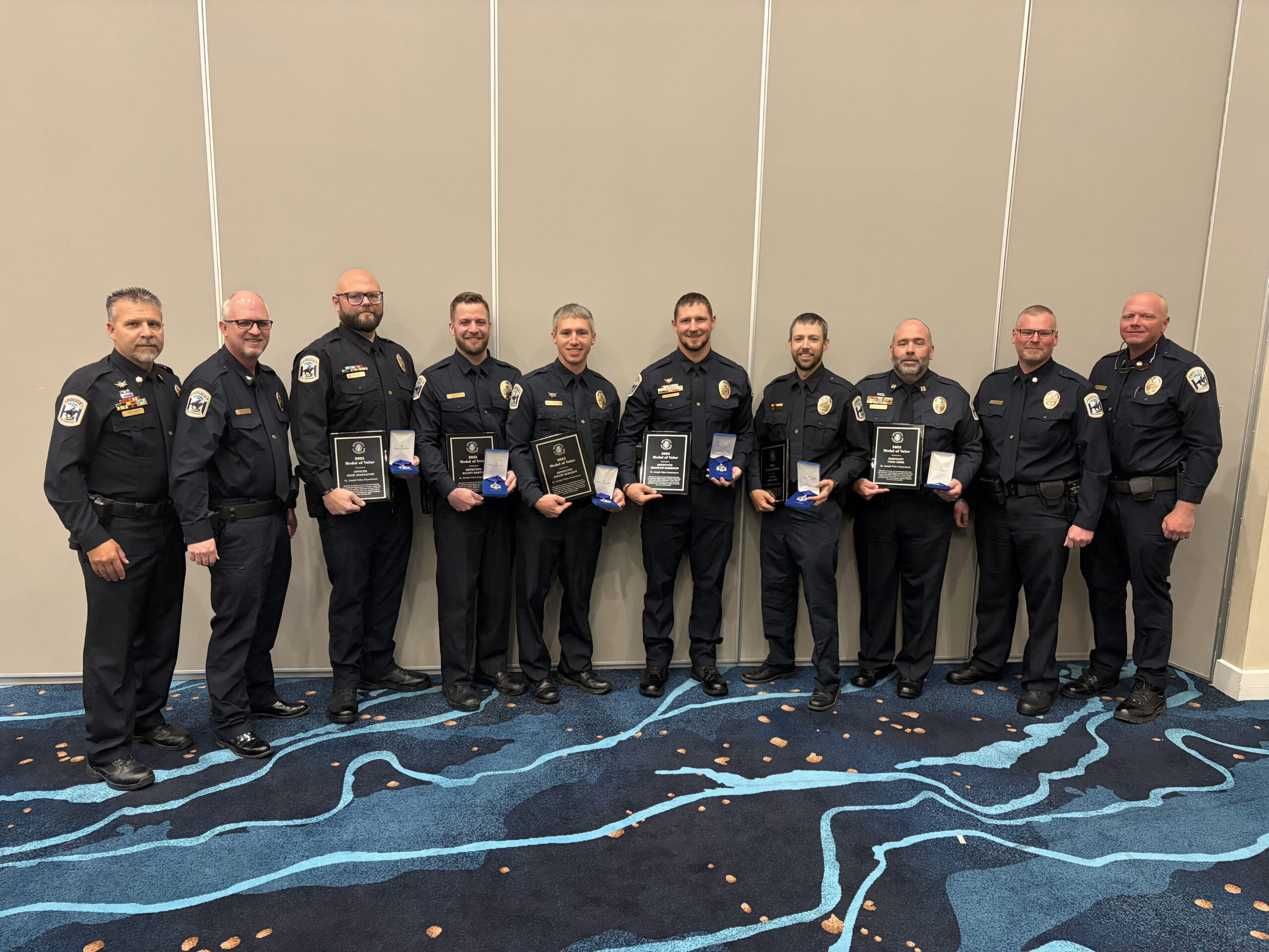 The officers awarded the Medal of Valor.