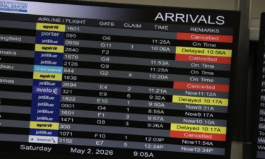The Spirit Airlines ticket counter at Detroit Metro Airport is closed down after the airline shut down overnight.