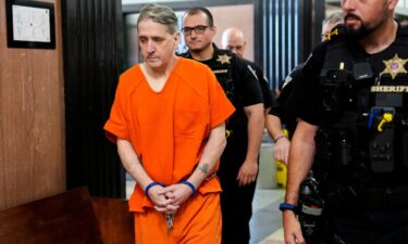 Former death row inmate Richard Glossip walks to a courtroom inside the Oklahoma County Courthouse in Oklahoma City on October 30