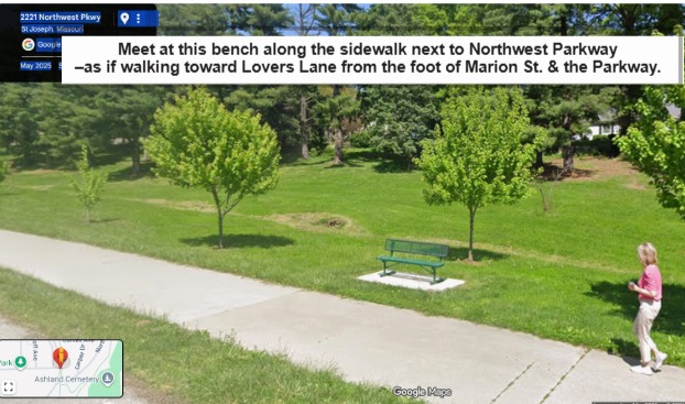 This map shows where the Spring 2026 Tree Dedication/Walk will take place.