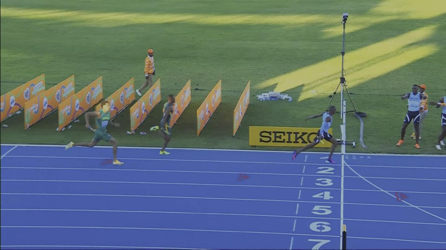 <i>NBC Olympics</i><br/>Botswana competes in the men's 4x400 win at the 2026 World Athletics Relays.